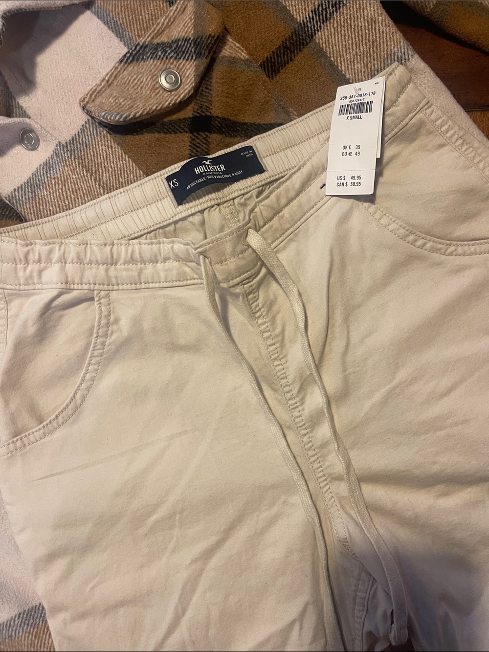 Hollister Women's Light Beige Drawstring Jeggings